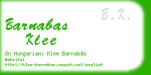 barnabas klee business card